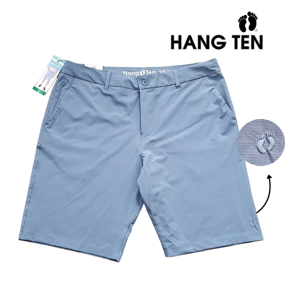 Hang Ten Other - HANG TEN Men's Hybrid Light Blue Zipper Pockets Regular Fit Shorts Size 38 (XL)
